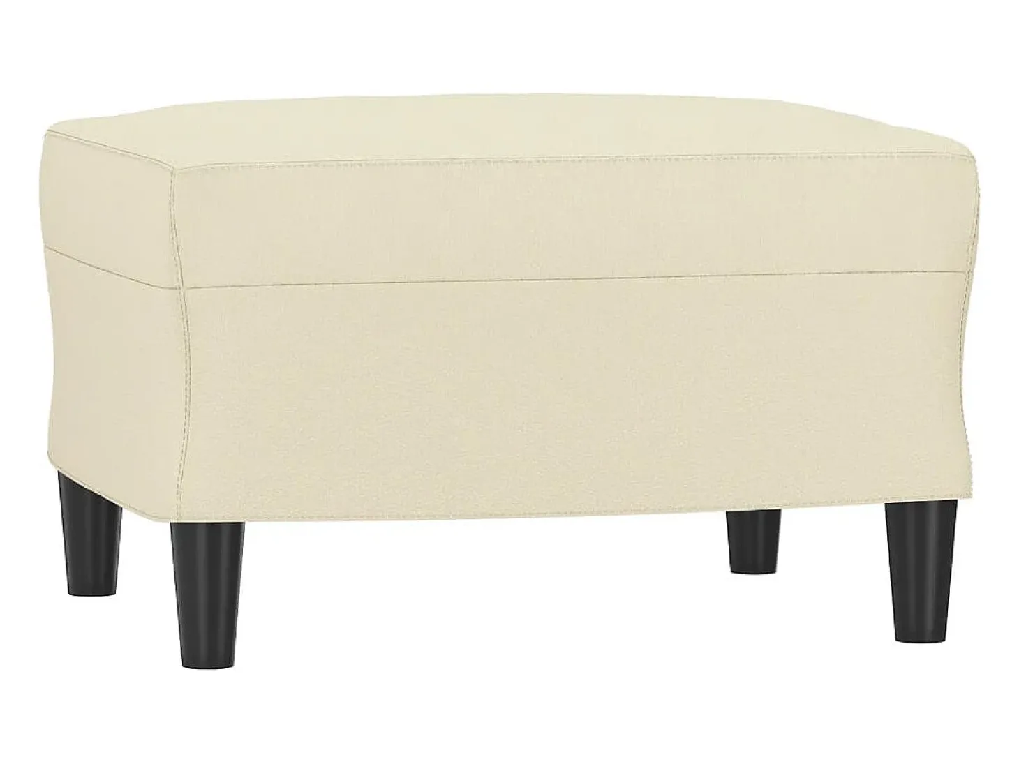Poltrona com apoio de pés couro artificial 60 cm cor creme