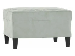 Poltrona com apoio de pés 60 cm veludo cinzento-claro PT355870