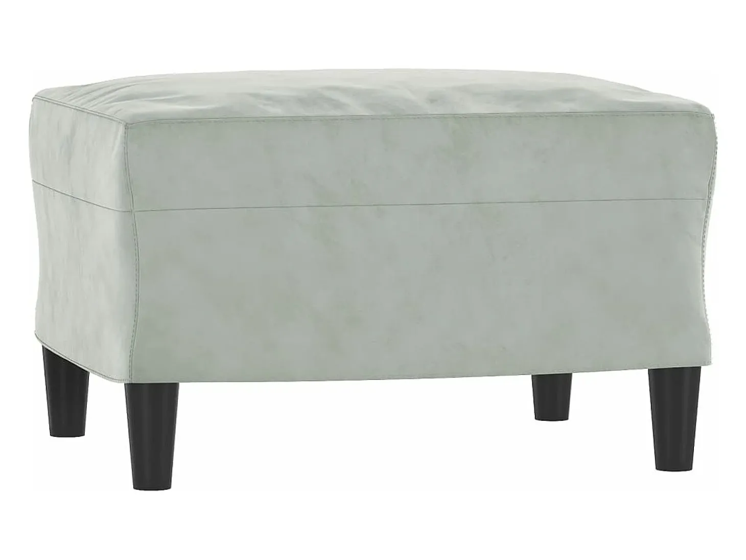 Poltrona com apoio de pés 60 cm veludo cinzento-claro PT355870