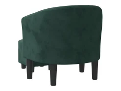 Poltrona com apoio de pés veludo verde-escuro