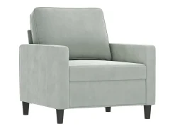 Poltrona com apoio de pés 60 cm veludo cinzento-claro PT797402