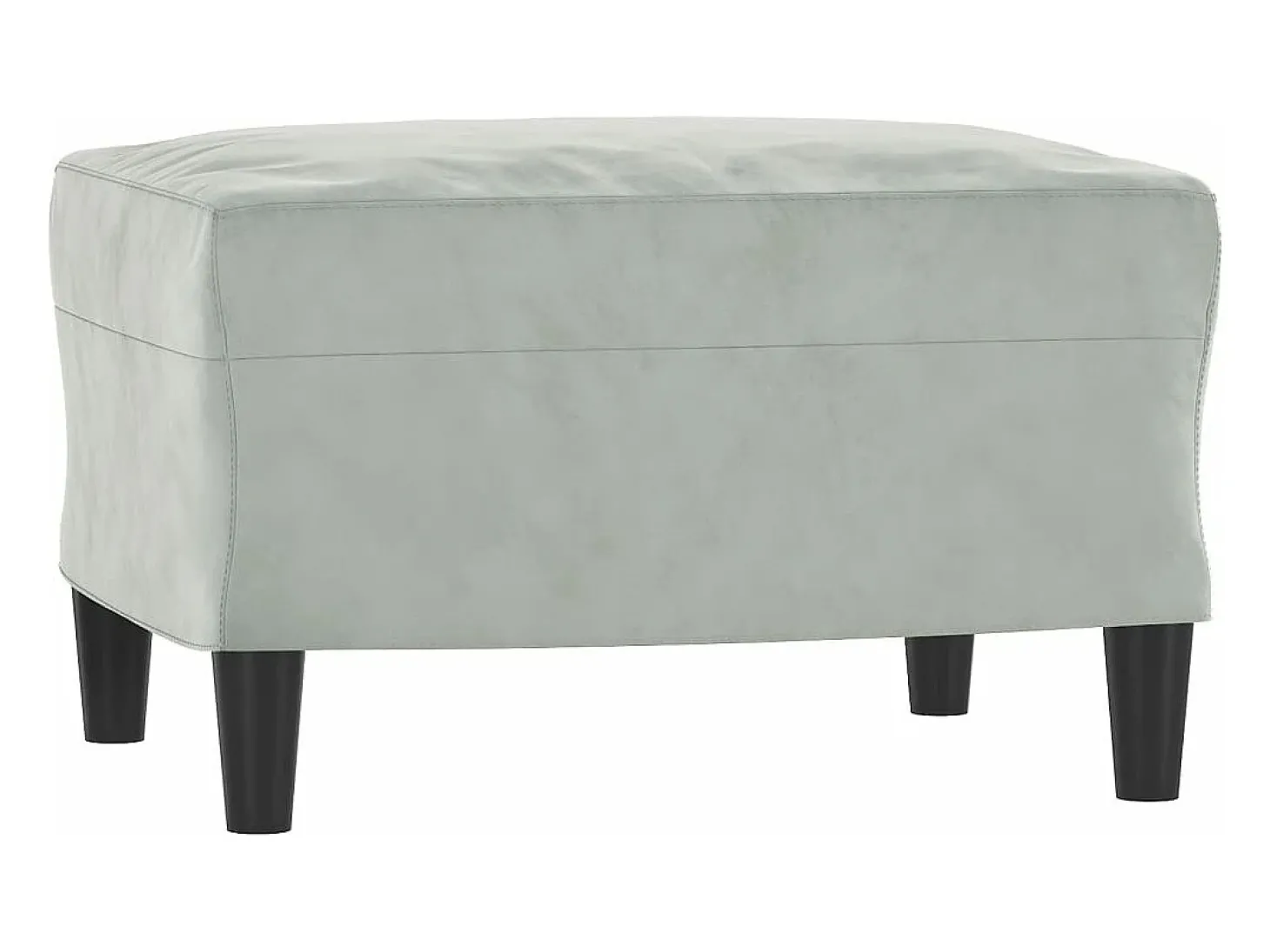 Poltrona com apoio de pés 60 cm veludo cinzento-claro PT797402