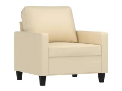 Poltrona com apoio de pés 60 cm tecido cor creme PT395530