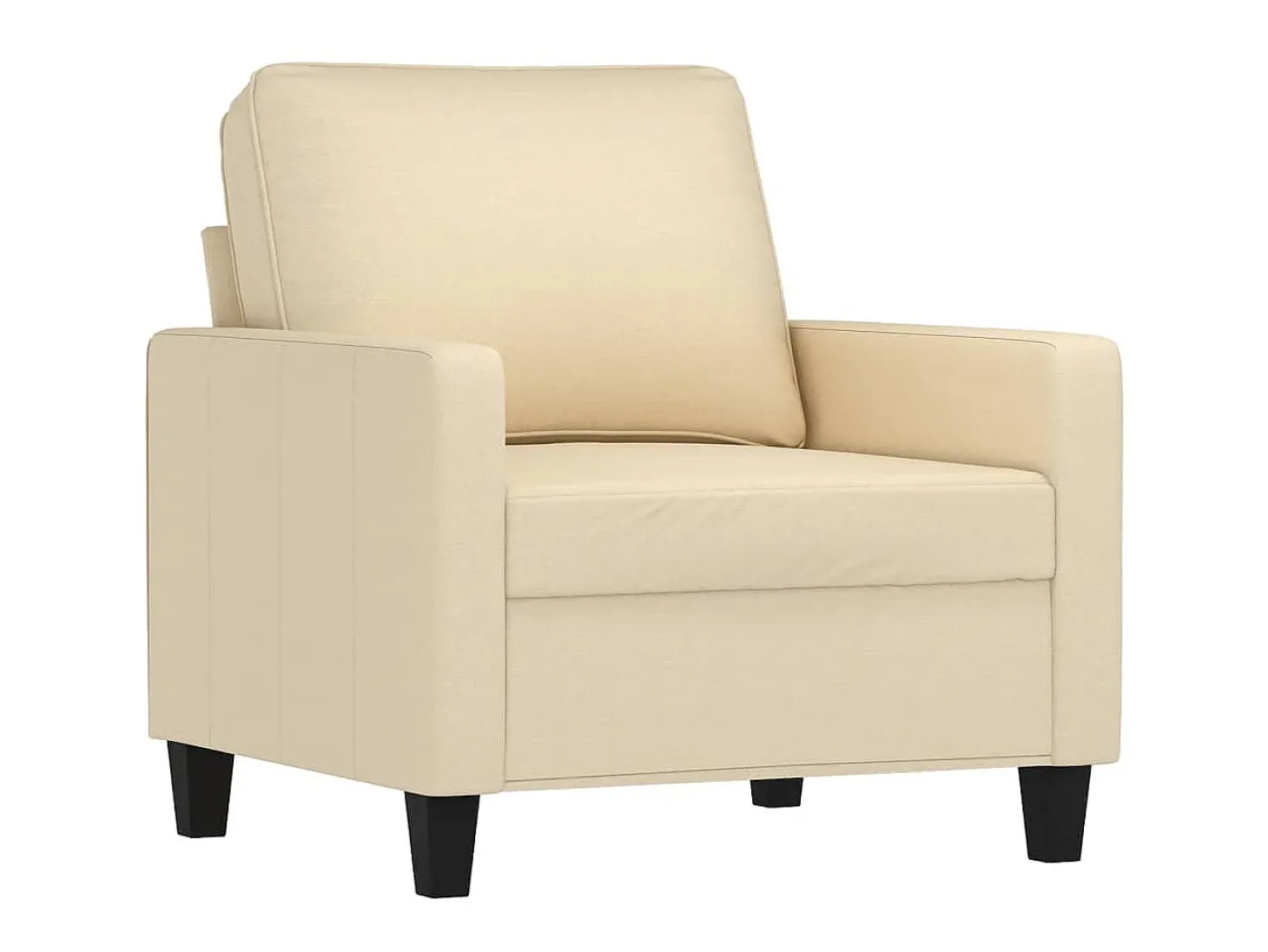 Poltrona com apoio de pés 60 cm tecido cor creme PT395530