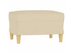 Poltrona com apoio de pés 60 cm tecido cor creme PT897988