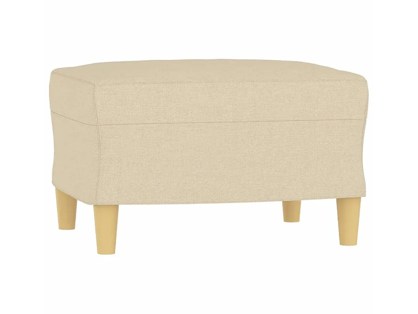 Poltrona com apoio de pés 60 cm tecido cor creme PT897988