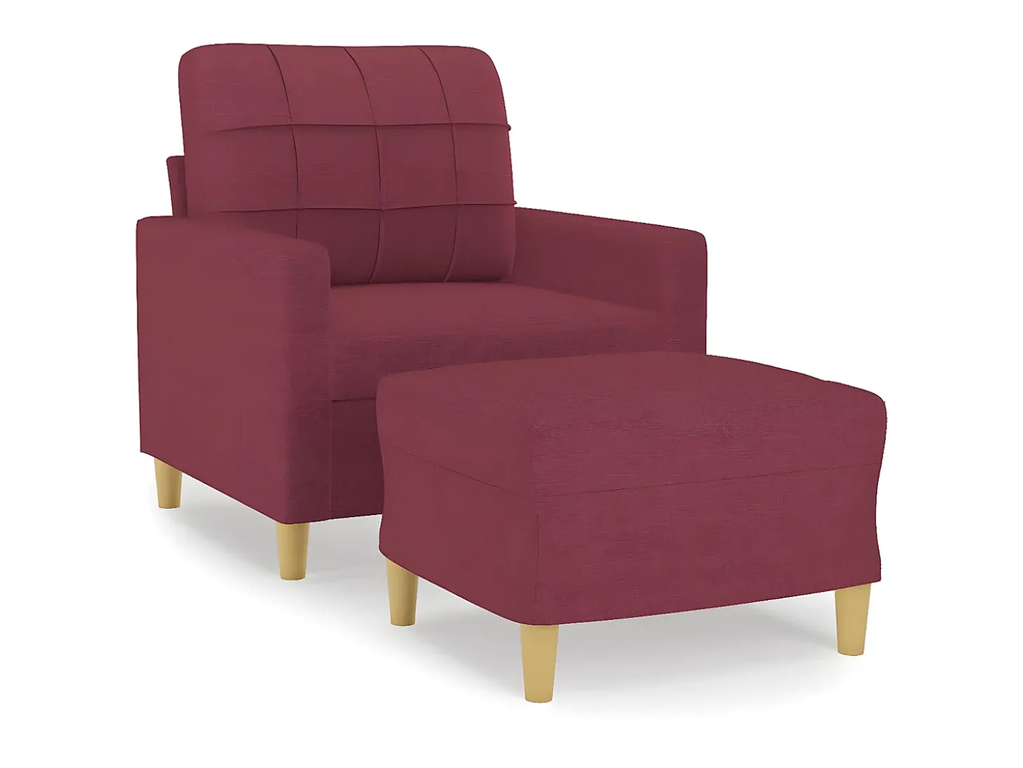 Poltrona com apoio de pés 60 cm tecido vermelho tinto PT801898