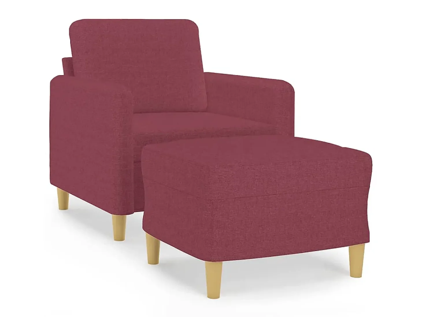 Poltrona com apoio de pés 60 cm tecido vermelho tinto