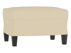 Poltrona com apoio de pés 60 cm tecido cor creme