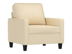 Poltrona com apoio de pés 60 cm tecido cor creme
