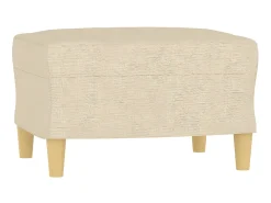 Poltrona com apoio de pés 60 cm tecido cor creme PT954410