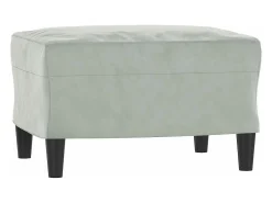 Poltrona com apoio de pés 60 cm veludo cinzento-claro PT786707