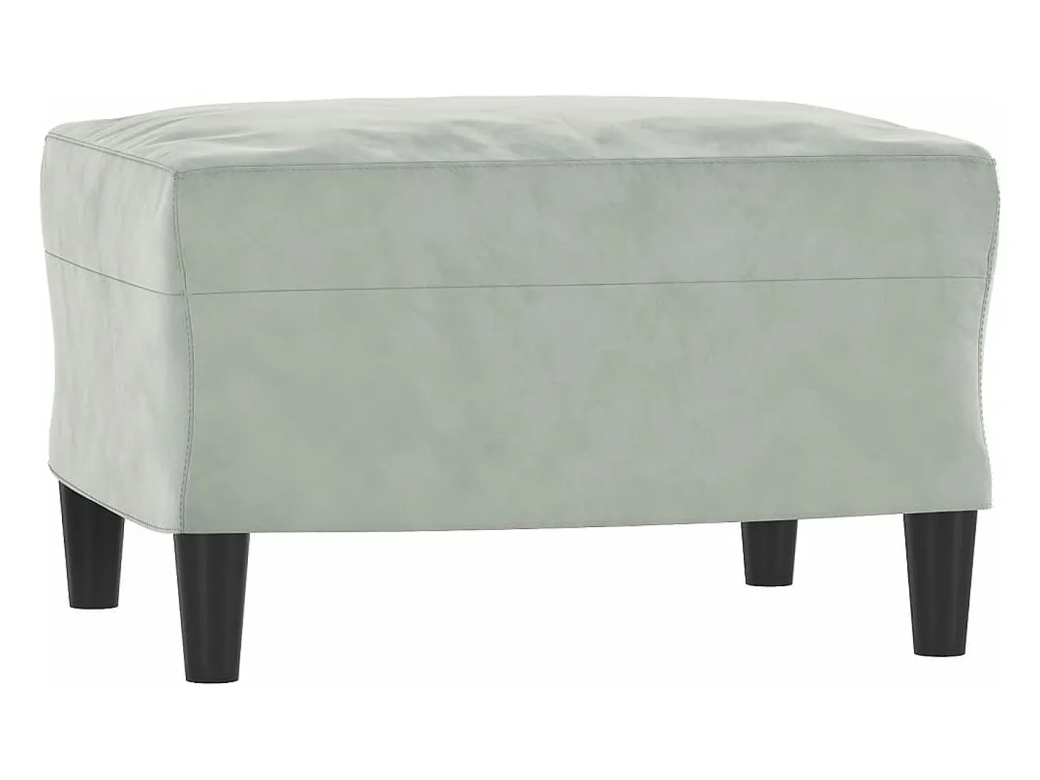Poltrona com apoio de pés 60 cm veludo cinzento-claro PT786707