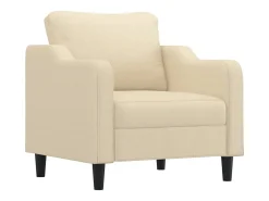 Poltrona com apoio de pés 60 cm tecido cor creme PT911298