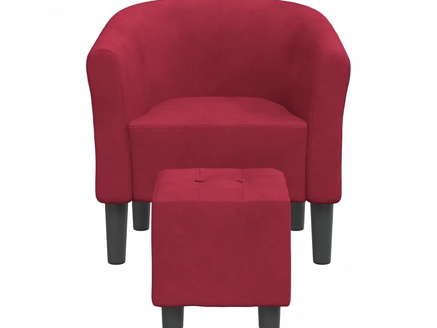 Poltrona com apoio de pés veludo vermelho-tinto PT582726