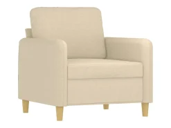 Poltrona com apoio de pés 60 cm tecido cor creme PT518704