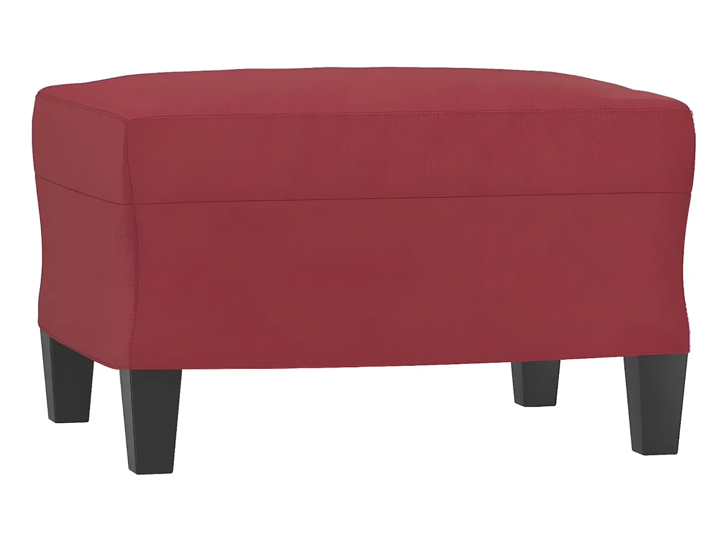 Poltrona com apoio de pés 60 cm couro artificial vermelho tinto PT661774