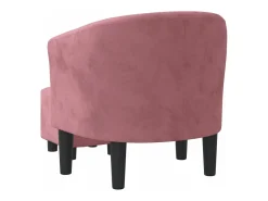 Poltrona com apoio de pés veludo rosa