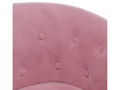 Poltrona com apoio de pés veludo rosa