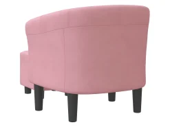 Poltrona com apoio de pés veludo rosa PT655821