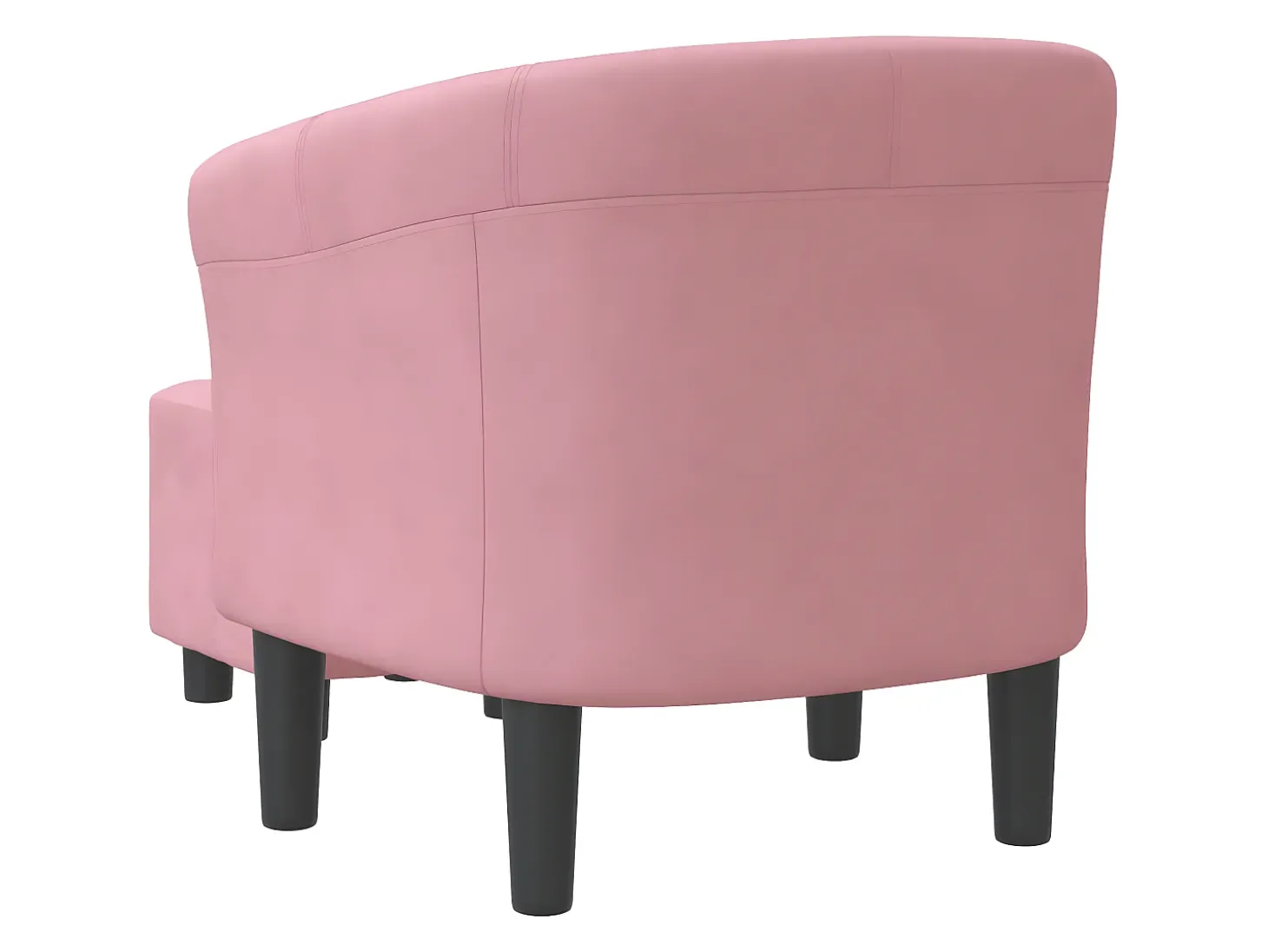 Poltrona com apoio de pés veludo rosa PT655821