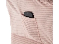 Poltrona com apoio para os pés - Estrutura em aço - Tecido rosa