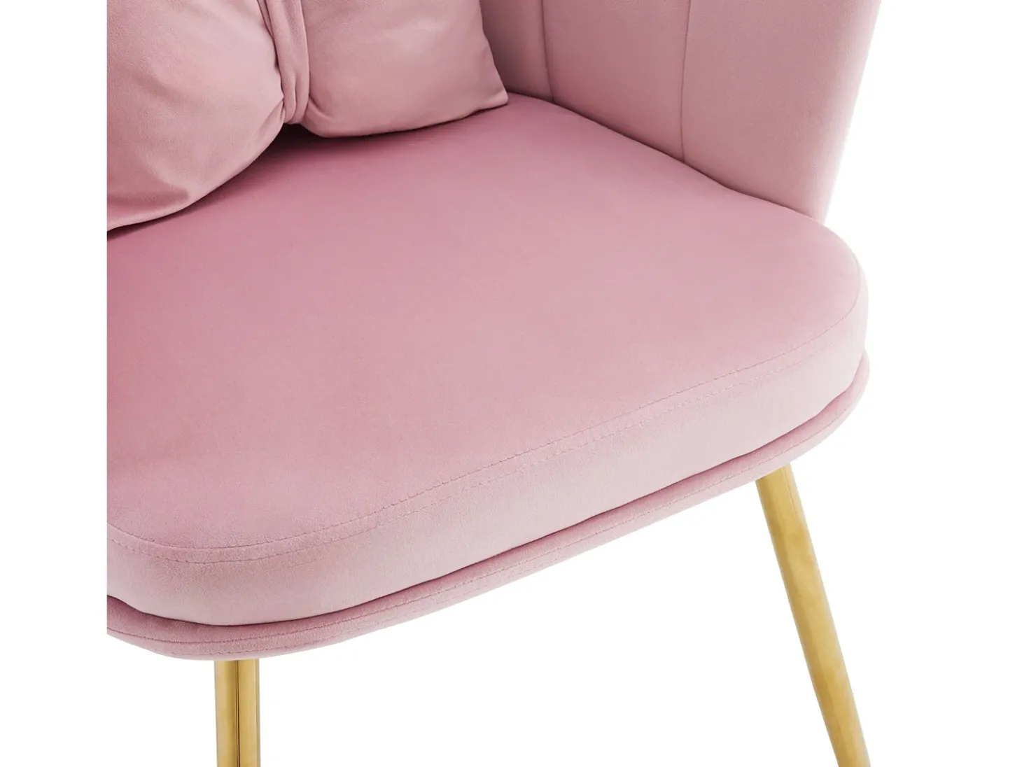 Poltrona com encosto em forma de pétalas, almofadas em forma de borboleta, veludo, ROSA