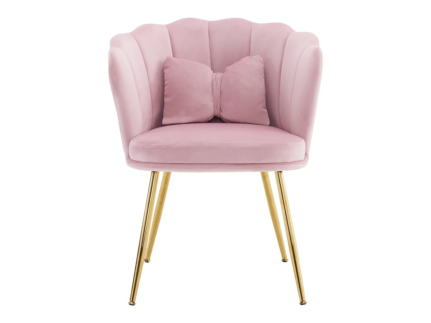 Poltrona com encosto em forma de pétalas, almofadas em forma de borboleta, veludo, ROSA