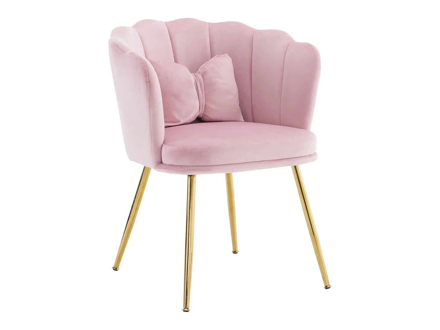 Poltrona com encosto em forma de pétalas, almofadas em forma de borboleta, veludo, ROSA