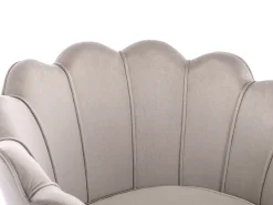 Poltrona concha em veludo taupe estilo art déco DANDELION