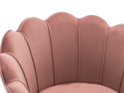 Poltrona concha em veludo rosa pés dourados DANDELION