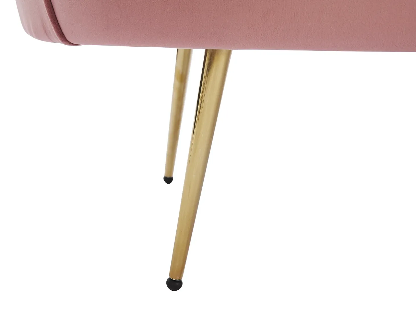 Poltrona concha em veludo rosa pés dourados DANDELION
