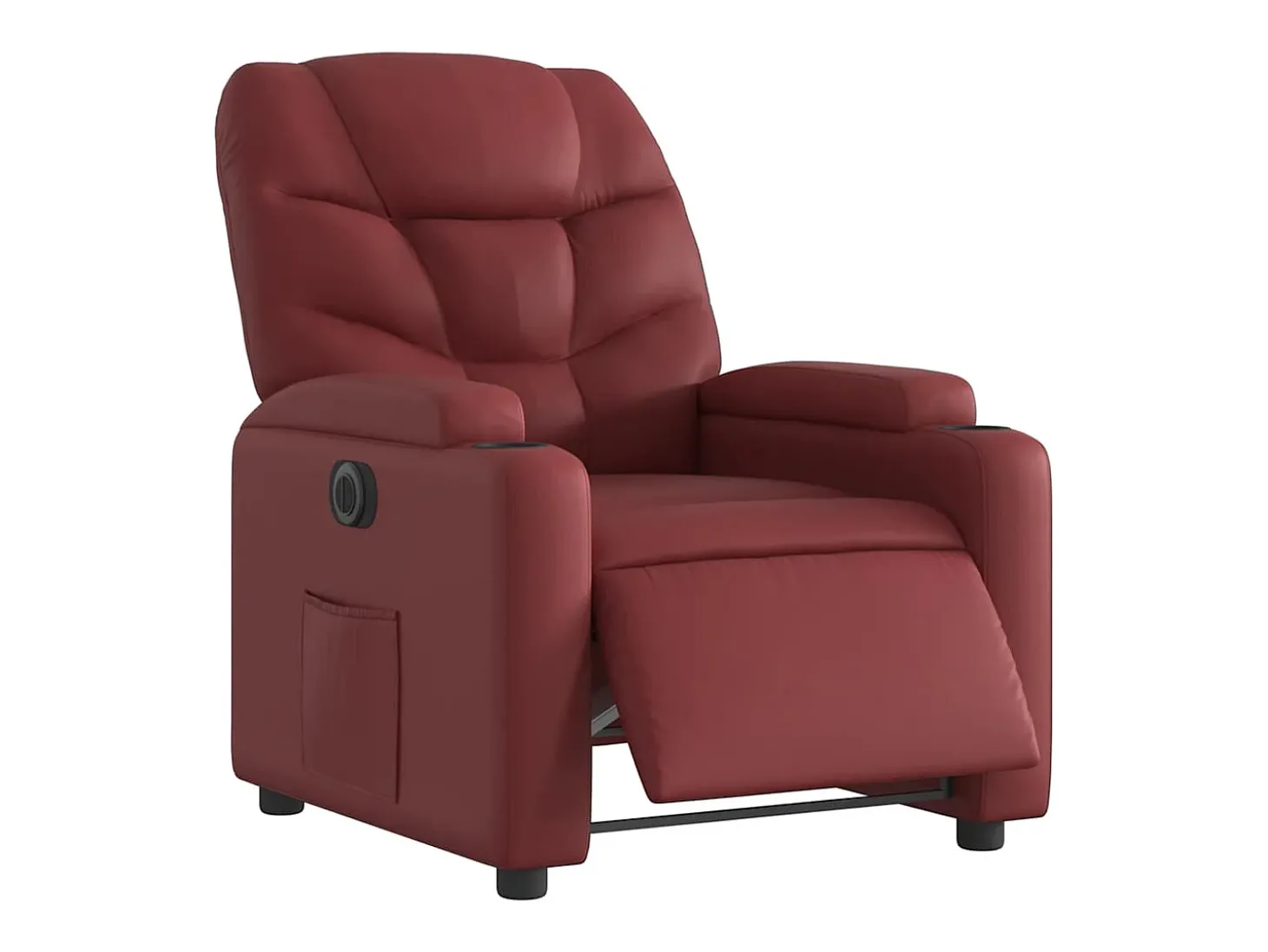 Poltrona Confortável | Poltrona reclinável elétrica couro artificial vermelho tinto SHL443400