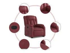 Poltrona Confortável | Poltrona reclinável elevatória couro artificial vermelho tinto SHL301472