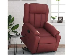 Poltrona Confortável | Poltrona reclinável elevatória couro artificial vermelho tinto SHL301472