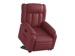 Poltrona Confortável | Poltrona reclinável elevatória couro artificial vermelho tinto SHL301472