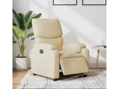 Poltrona Confortável | Poltrona reclinável elétrica tecido cor creme SHL395101