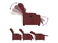 Poltrona Confortável | Poltrona reclinável elevatória couro artificial vermelho tinto SHL761103