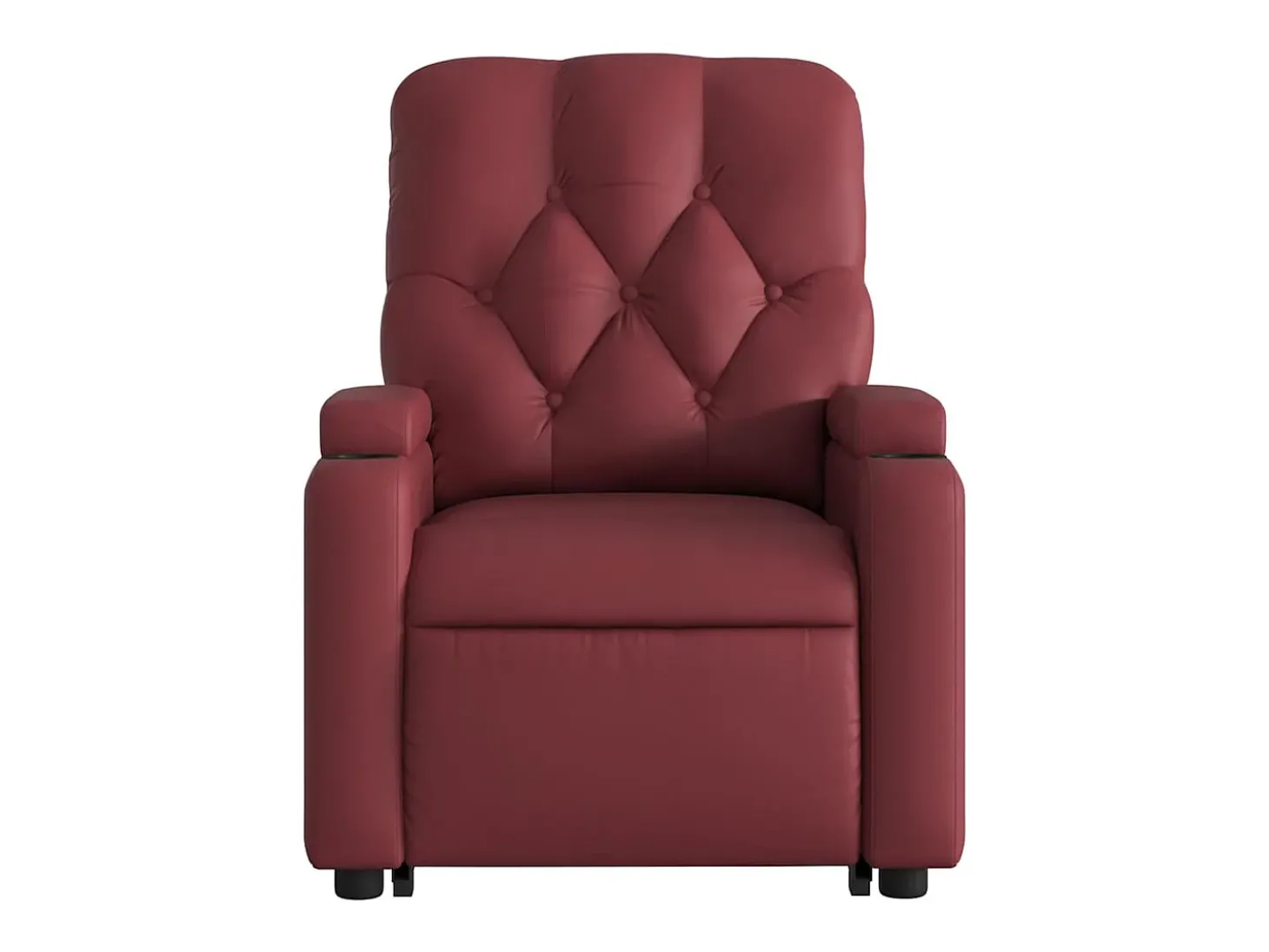 Poltrona Confortável | Poltrona reclinável elevatória couro artificial vermelho tinto SHL584279