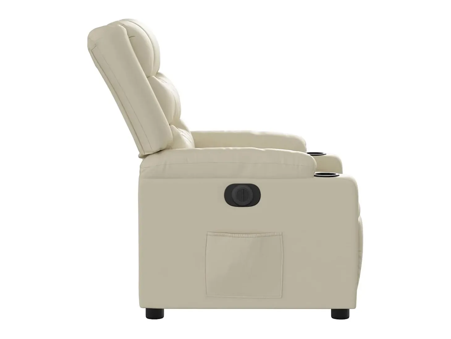 Poltrona Confortável | Poltrona reclinável elétrica couro artificial cor creme SHL5269
