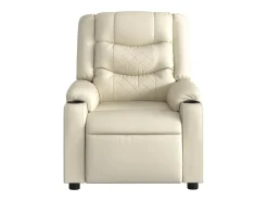 Poltrona Confortável | Poltrona reclinável elétrica couro artificial cor creme SHL5269