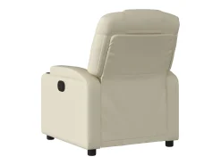 Poltrona Confortável | Poltrona reclinável elétrica couro artificial cor creme SHL982425