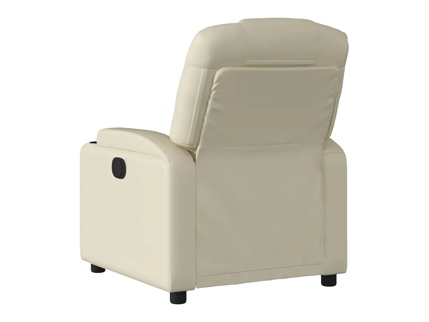 Poltrona Confortável | Poltrona reclinável elétrica couro artificial cor creme SHL982425