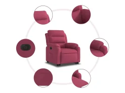 Poltrona Confortável | Poltrona reclinável elevatória elétrica veludo vermelho-tinto SHL329154