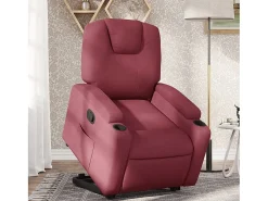 Poltrona Confortável | Poltrona reclinável elevatória tecido vermelho tinto SHL964713