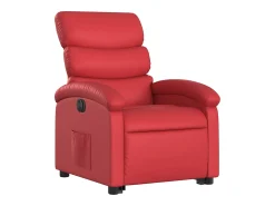 Poltrona Confortável | Poltrona reclinável elevatória elétrica couro artif. vermelho SHL759223