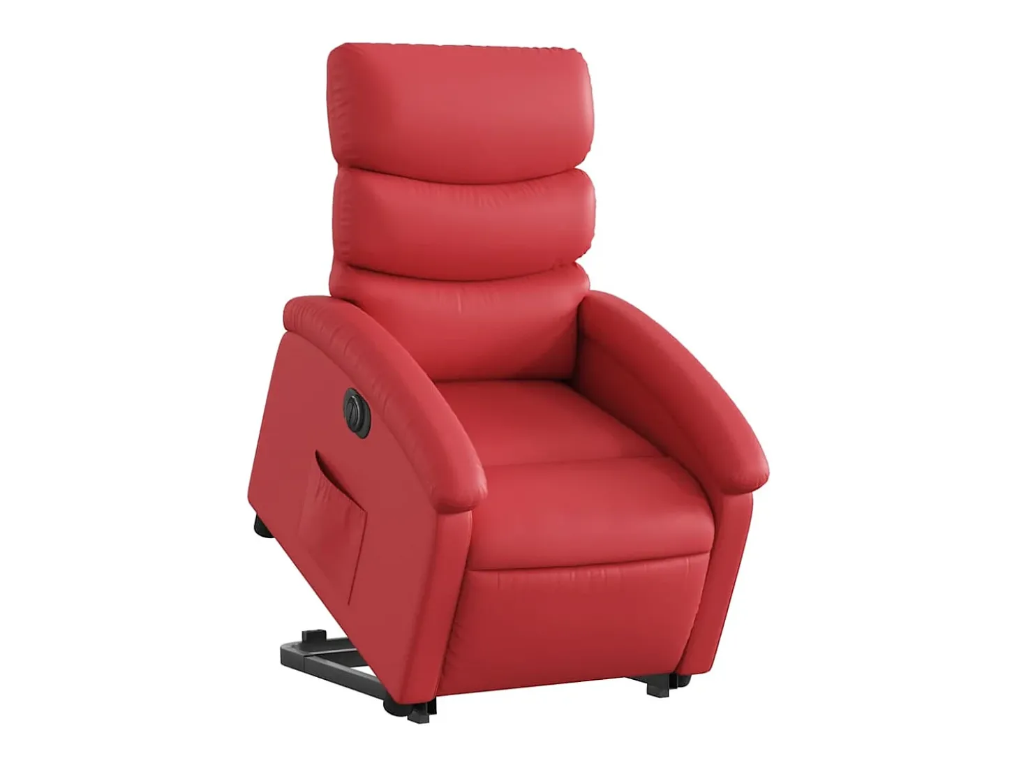 Poltrona Confortável | Poltrona reclinável elevatória elétrica couro artif. vermelho SHL759223