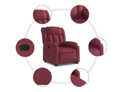 Poltrona Confortável | Poltrona reclinável elevatória tecido vermelho tinto SHL744229