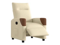 Poltrona Confortável | Poltrona reclinável elétrica tecido cor creme SHL758583