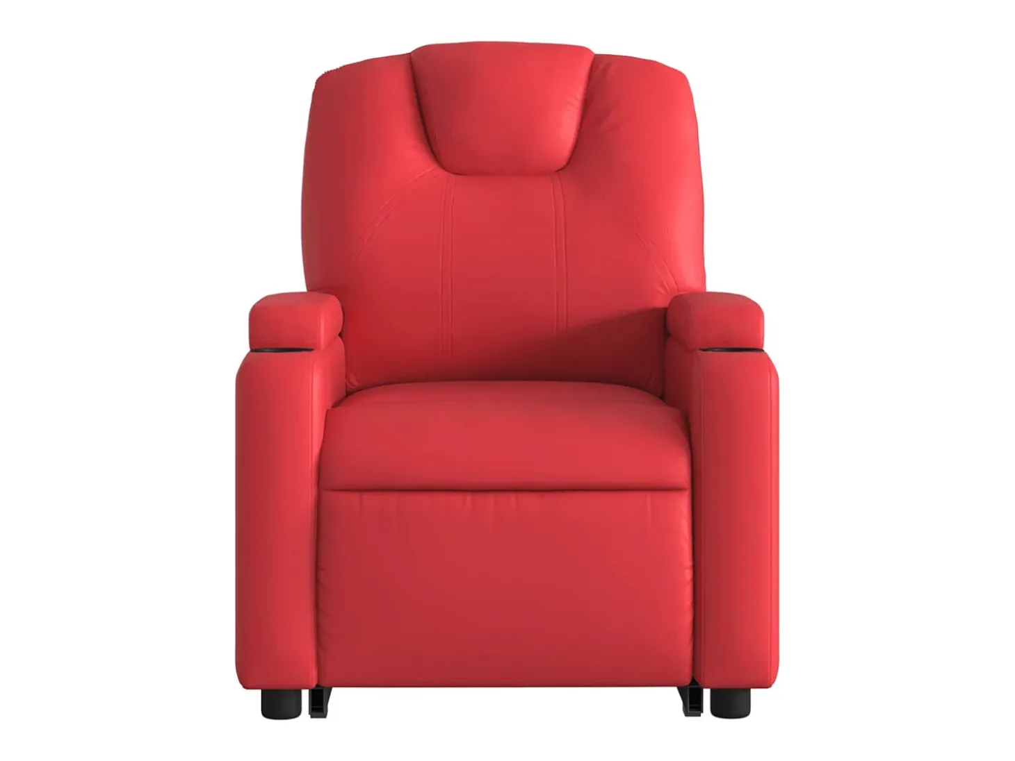 Poltrona Confortável | Poltrona reclinável elevatória couro artificial vermelho SHL400017